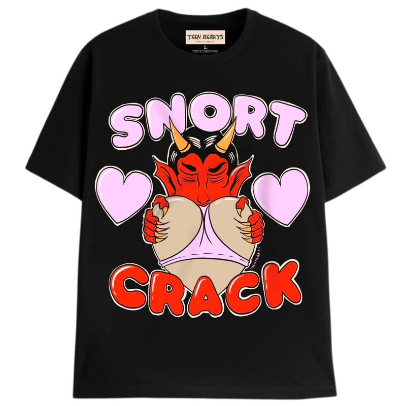 SNORT CRACK T-Shirts DTG Small BLACK 