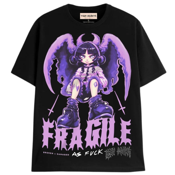 FRAGILE AF T-Shirts DTG Small BLACK 