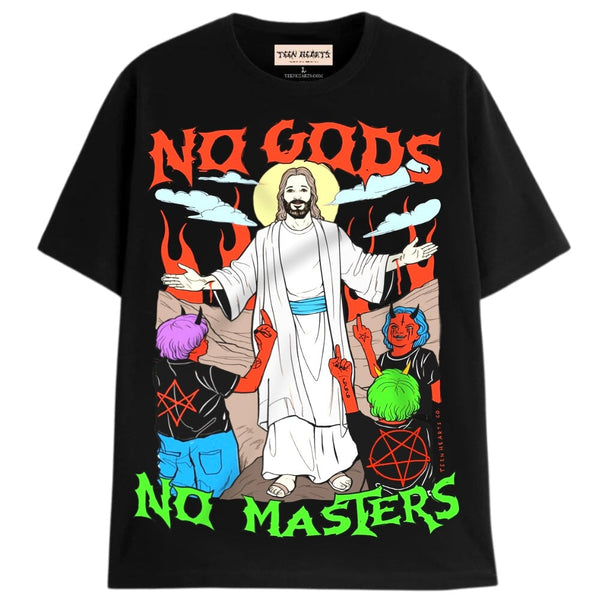 NO GODS NO MASTERS T-Shirts DTG Small BLACK 
