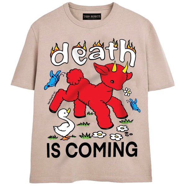 DEATH IS COMING T-Shirts DTG Small TAN 