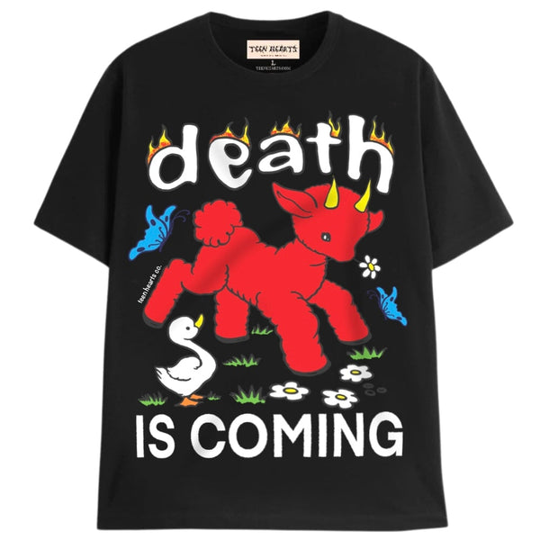 DEATH IS COMING T-Shirts DTG Small BLACK 