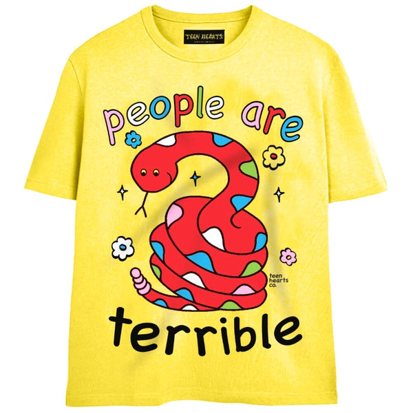 PEOPLE ARE TERRIBLE T-Shirts DTG Small YELLOW 