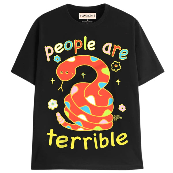 PEOPLE ARE TERRIBLE T-Shirts DTG Small BLACK 
