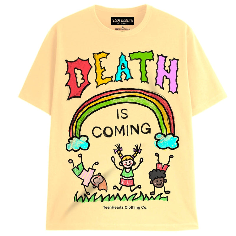 DEATH IS COMING T-Shirts DTG Small YELLOW 