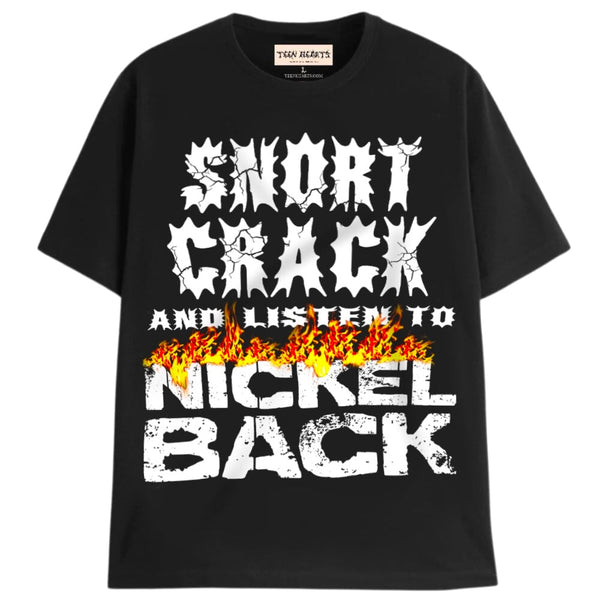 LISTEN TO NICKELBACK T-Shirts DTG Small BLACK 