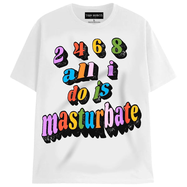 MASTURBATE T-Shirts DTG Small WHITE 