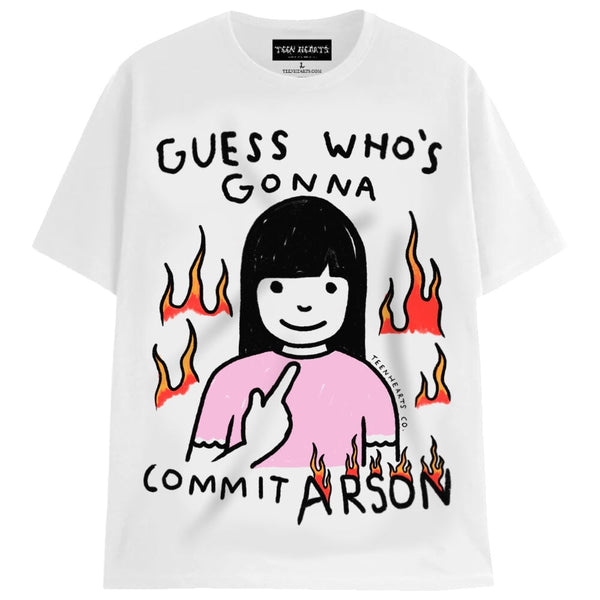 COMMIT ARSON T-Shirts DTG Small WHITE 