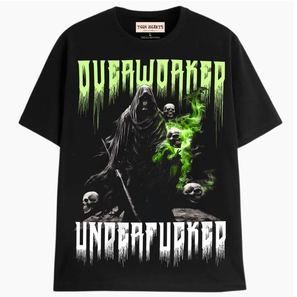 OVERWORKED REAPER T-Shirts MONSTERDIGITAL Small BLACK 