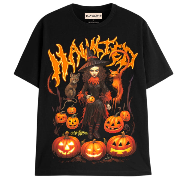 HAUNTED T-Shirts DTG Small Black 