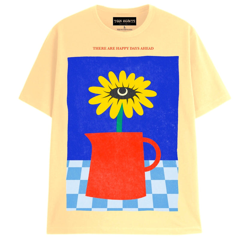 HAPPY DAYS AHEAD T-Shirts DTG Small YELLOW 