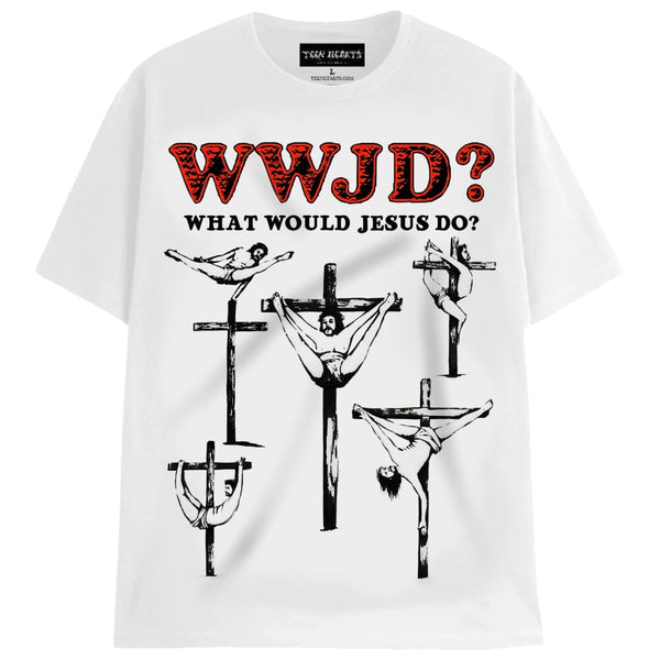 WWJD? T-Shirts MONSTERDIGITAL Small WHITE 