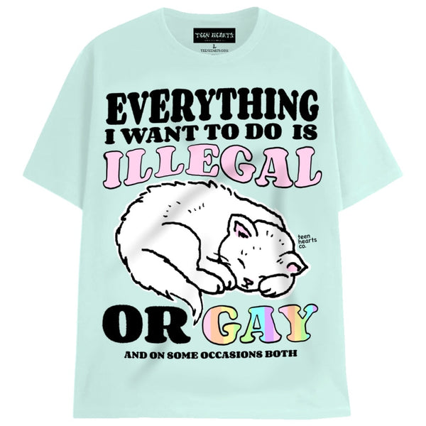 ILLEGAL OR GAY T-Shirts MONSTERDIGITAL Small BLUE 