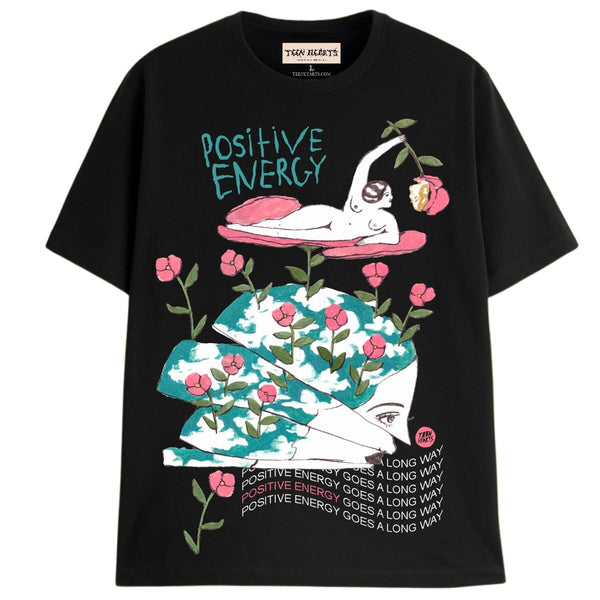 POSITIVE ENERGY T-Shirts DTG Small Black 