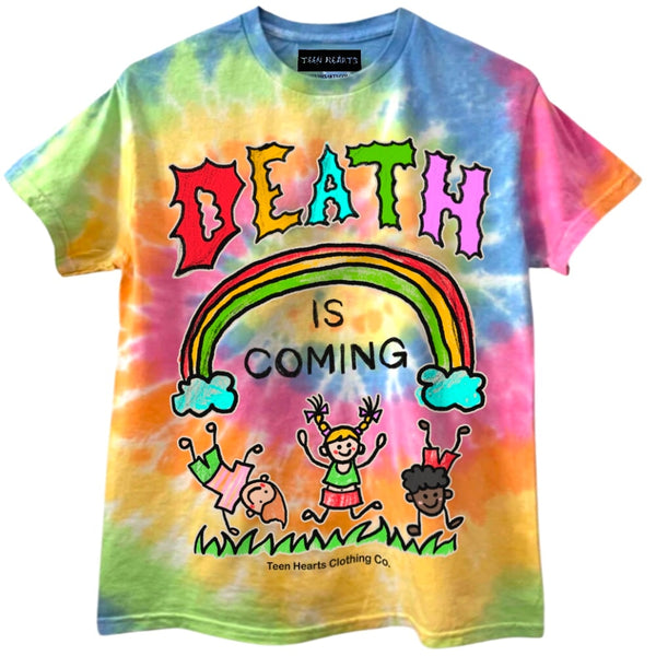 DEATH IS COMING T-Shirts MONSTERDIGITAL Small RAINBOW 