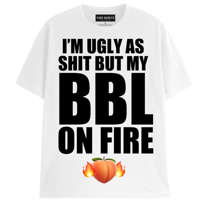 BBL ON FIRE T-Shirts DTG Small WHITE 