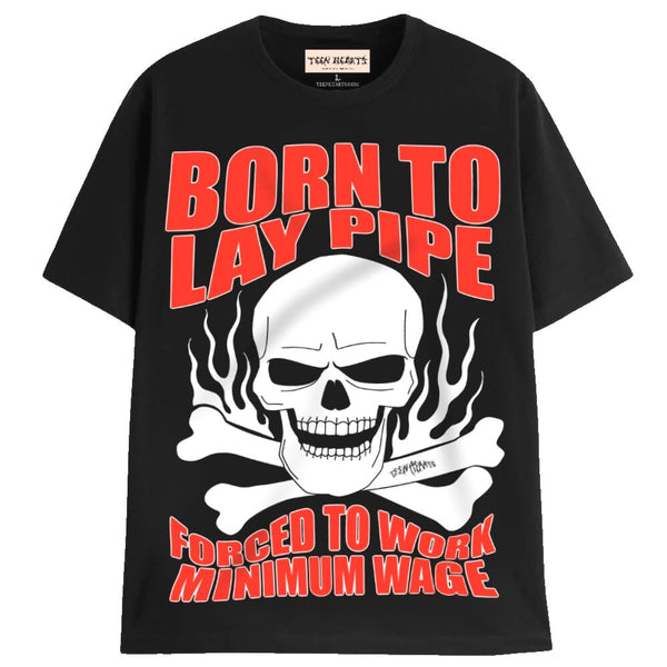 LAYING PIPE T-Shirts MONSTERDIGITAL Small BLACK 