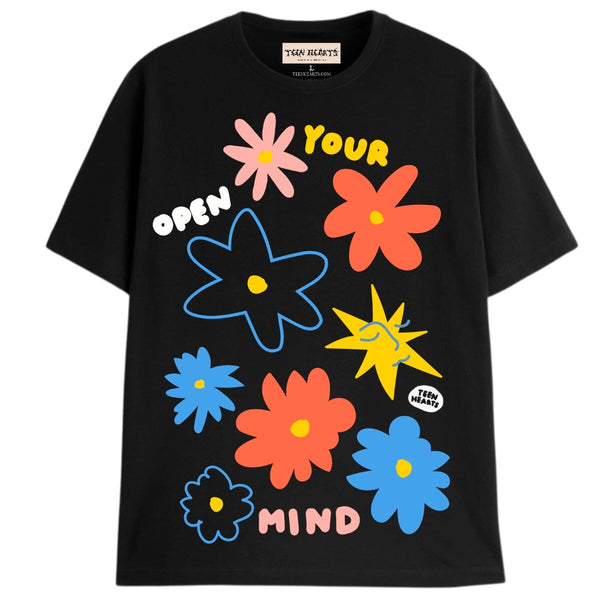OPEN YOUR MIND T-Shirts DTG Small Black 