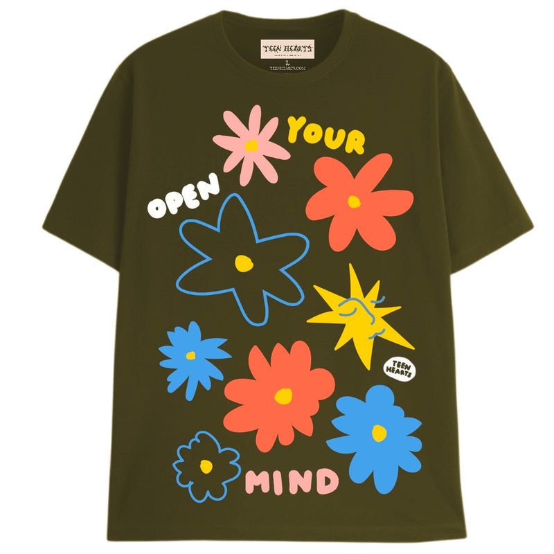 OPEN YOUR MIND T-Shirts DTG Small Green 