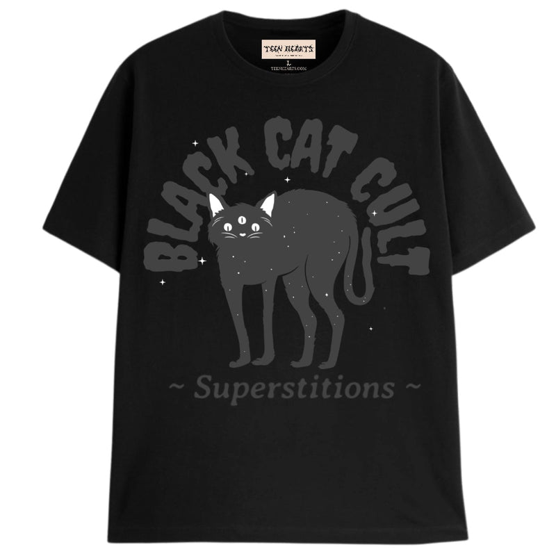 BLACK CAT CULT T-Shirts DTG Small Black 