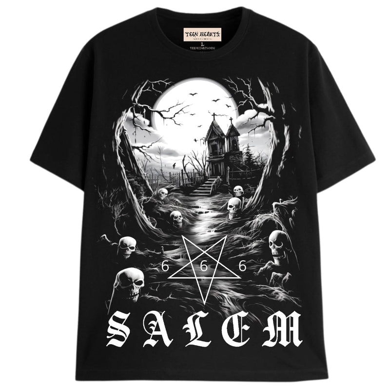 SALEM 666 T-Shirts DTG Small Black
