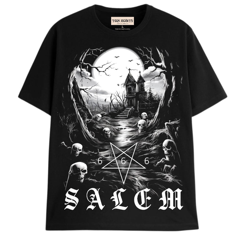 SALEM 666 T-Shirts DTG Small Black 