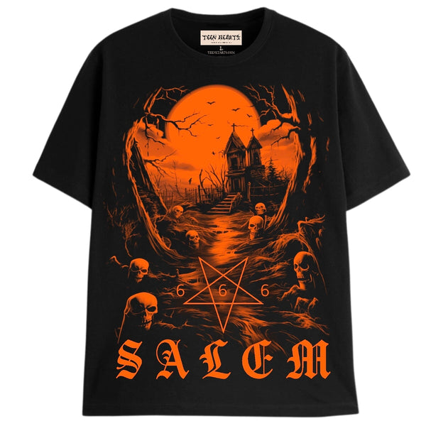 SALEM 666 T-Shirts DTG Small Orange 