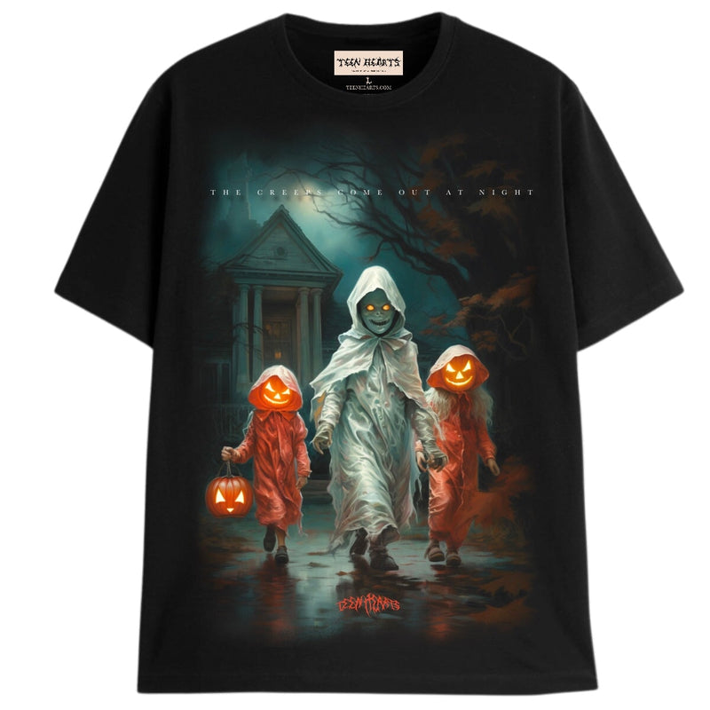 CREEPS COME OUT T-Shirts DTG Small Black 