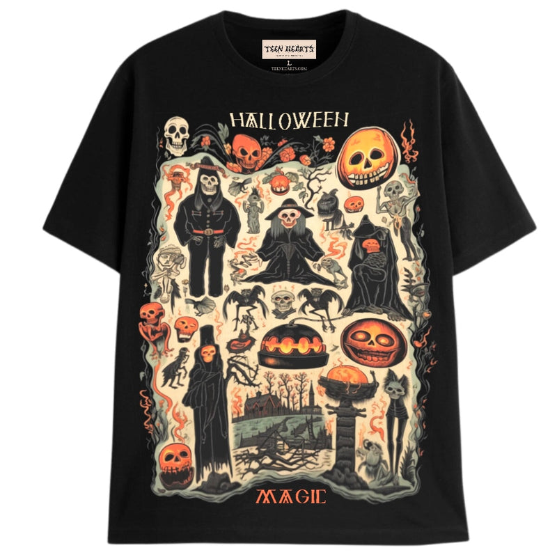 HALLOWEEN MAGIC T-Shirts DTG Small Black 