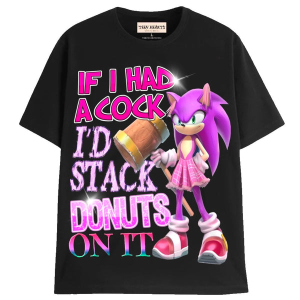 STACK DONUTS T-Shirts MONSTERDIGITAL Small BLACK 