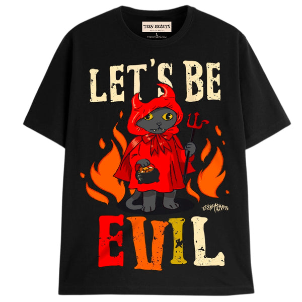 LET’S BE EVIL T-Shirts DTG Small Black 