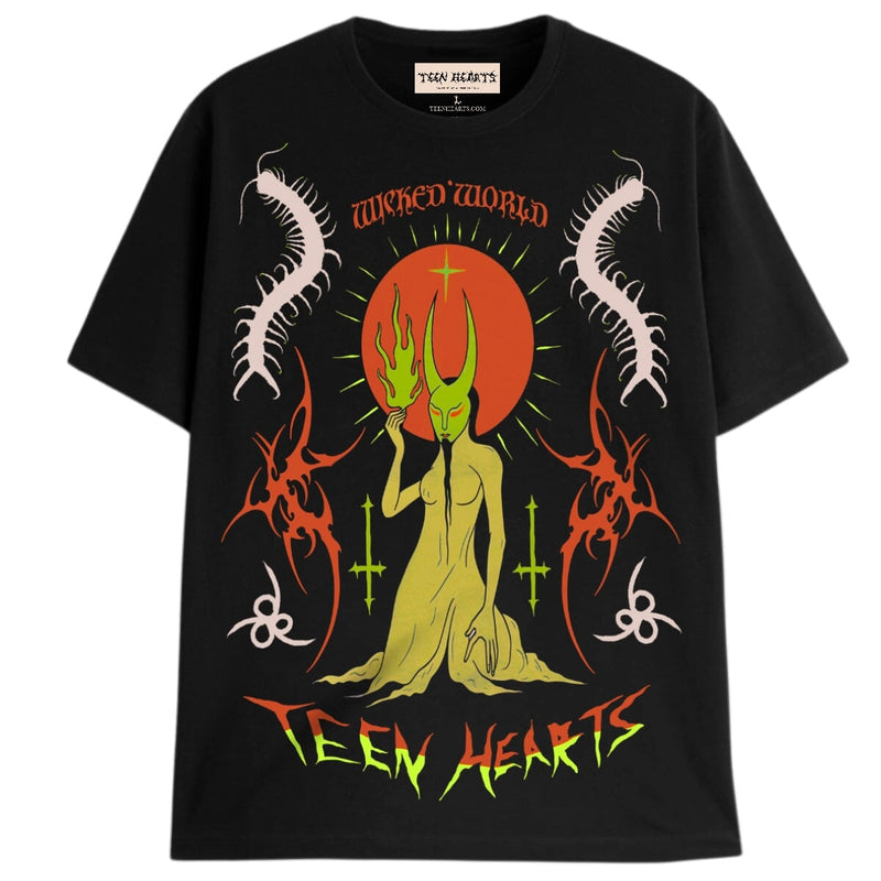 WICKED WORLD T-Shirts DTG Small Black 