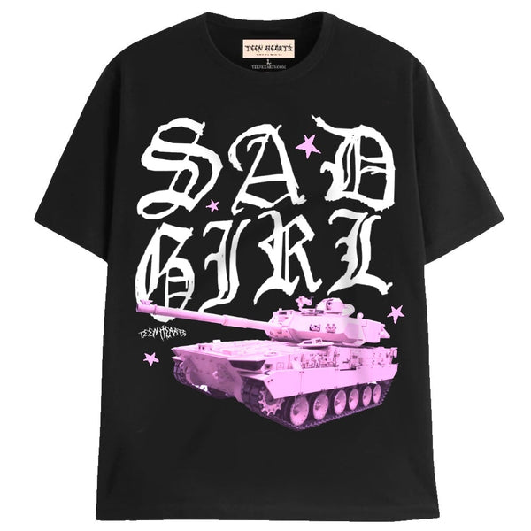 SAD GIRL TANK T-Shirts MONSTERDIGITAL Small BLACK 