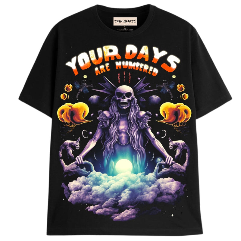 DAYS ARE NUMBERED T-Shirts DTG Small Black 