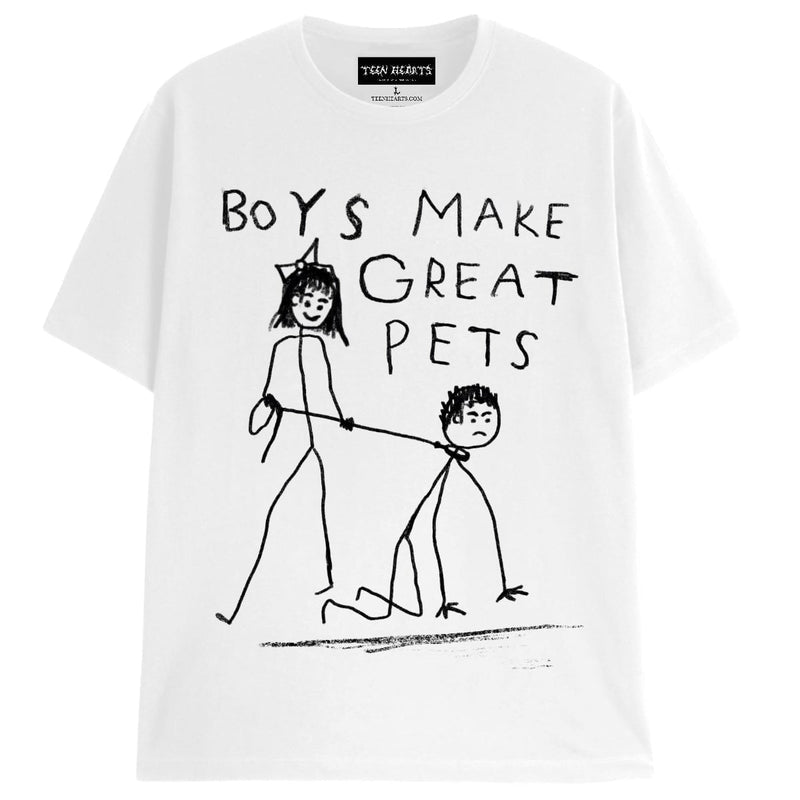 BOY PET T-Shirts DTG Small White 