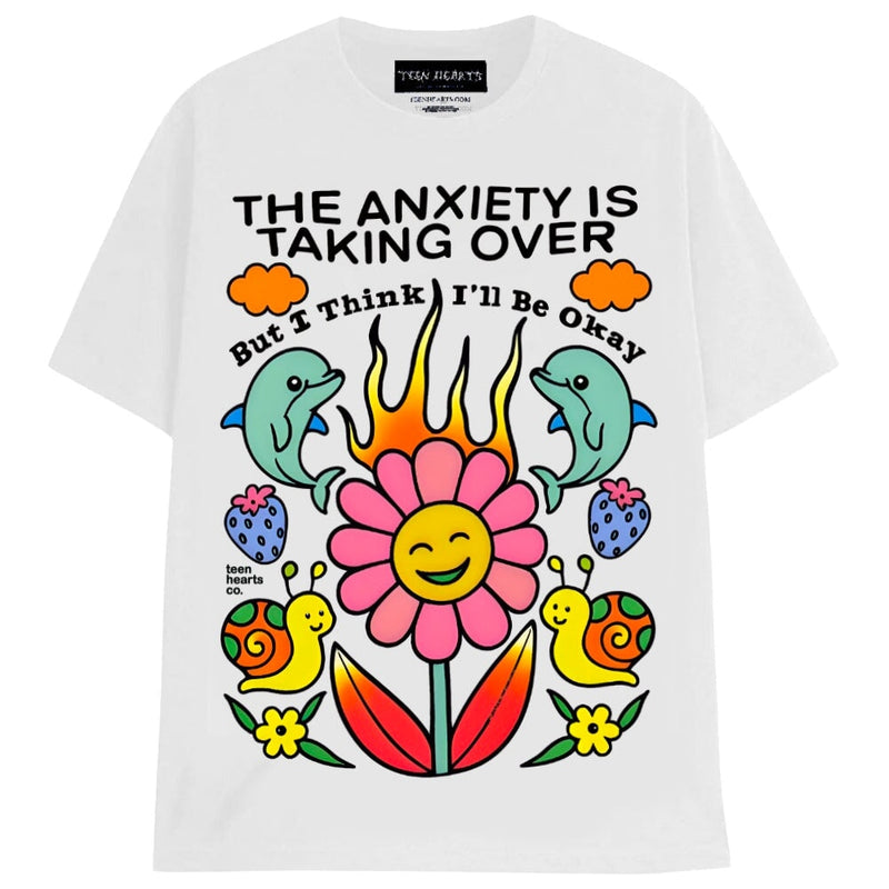 ANXIETY TAKING OVER T-Shirts MONSTERDIGITAL Small White 