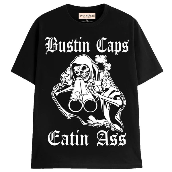 BUSTIN CAPS T-Shirts MONSTERDIGITAL Small BLACK 