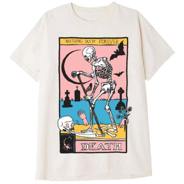$13 DEATH TAROT CARD T-Shirts DTG Small WHITE