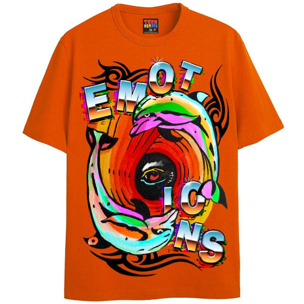 EMOTIONS T-Shirts DTG Small ORANGE 