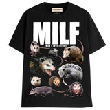 MILF T-Shirts DTG Small BLACK 