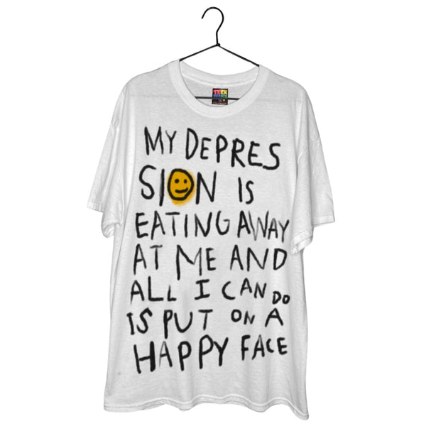 DEPRESSION ( spraypaint ) T-Shirts DTG Small WHITE 