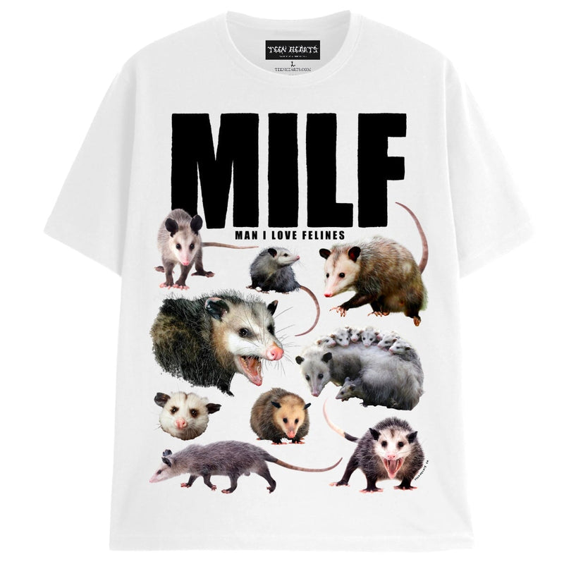 MILF T-Shirts DTG Small WHITE 