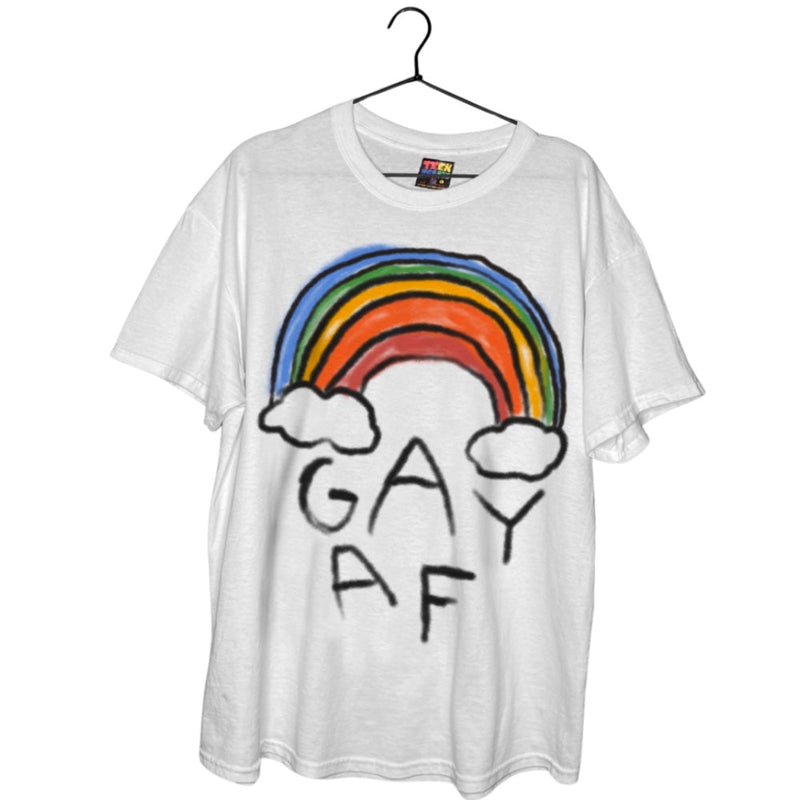 GAY AF ( spraypaint ) T-Shirts DTG Small WHITE 