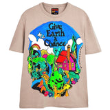 GIVE EARTH A CHANCE T-Shirts DTG Small TAN 