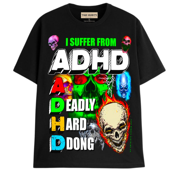 ADHD T-Shirts DTG Small BLACK 
