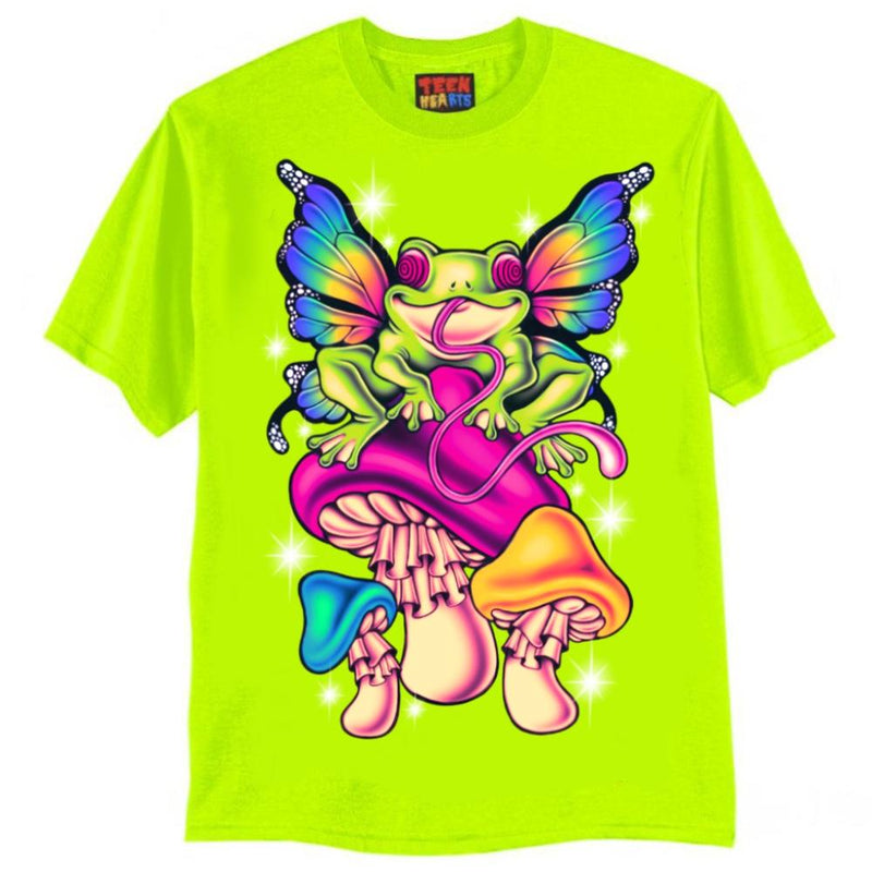 NEON FROGGY STYLE T-Shirts DTG Small Yellow 