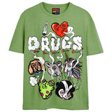 I ♥ D.R.U.G.S. T-Shirts DTG Small Green 
