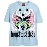 TRIBAL B-FLY T-Shirts DTG Small Blue 