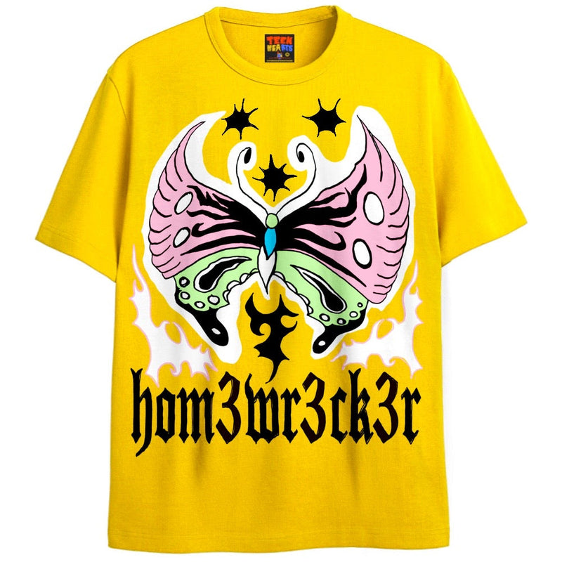 TRIBAL B-FLY T-Shirts DTG Small Yellow 