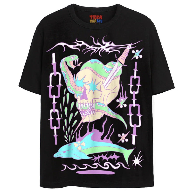 CHEMICAL DOLPHIN T-Shirts DTG Small Black 
