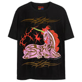 TRIBAL UNICORN T-Shirts DTG Small Black 